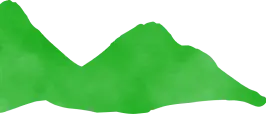 濃い緑の山々